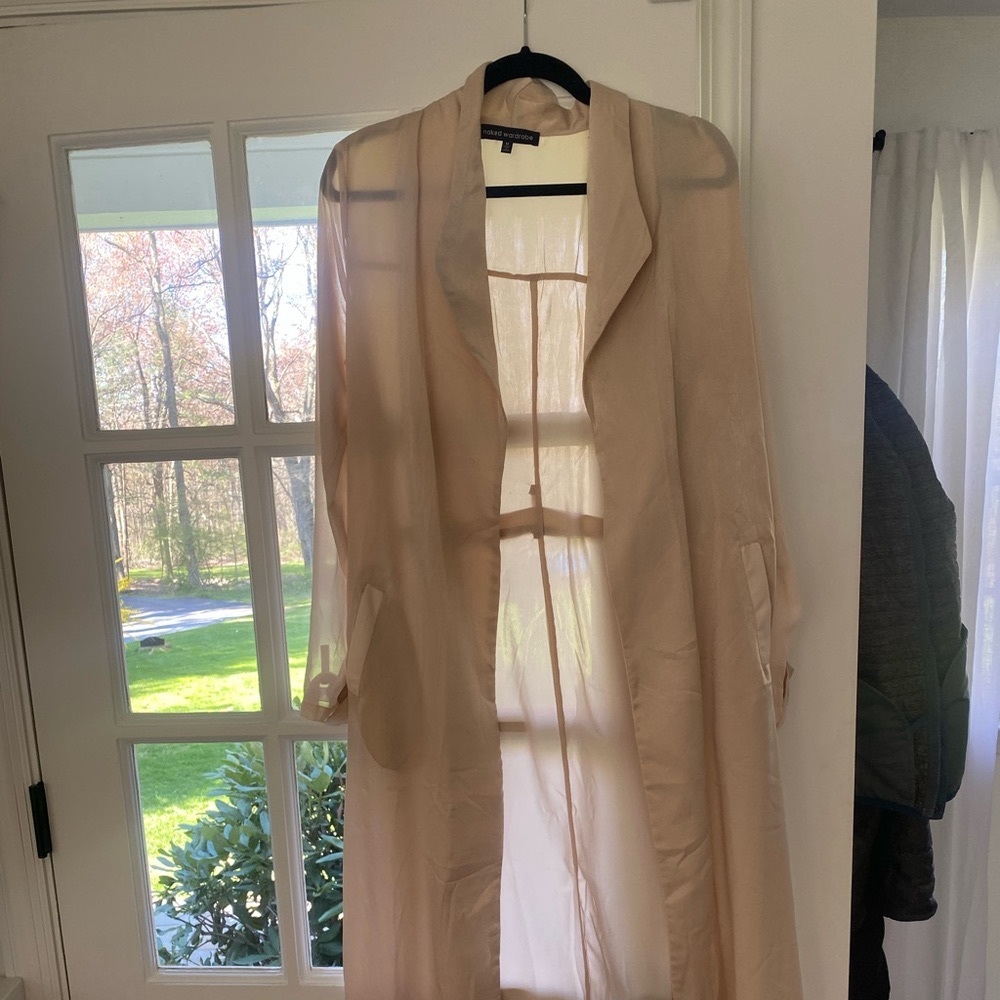 Naked Wardrobe Touch of Sheer Trench- M